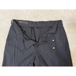 Perry Ellis Men's 34x30 Black Pinstripe Suit Pants Flat Front Straight Leg
